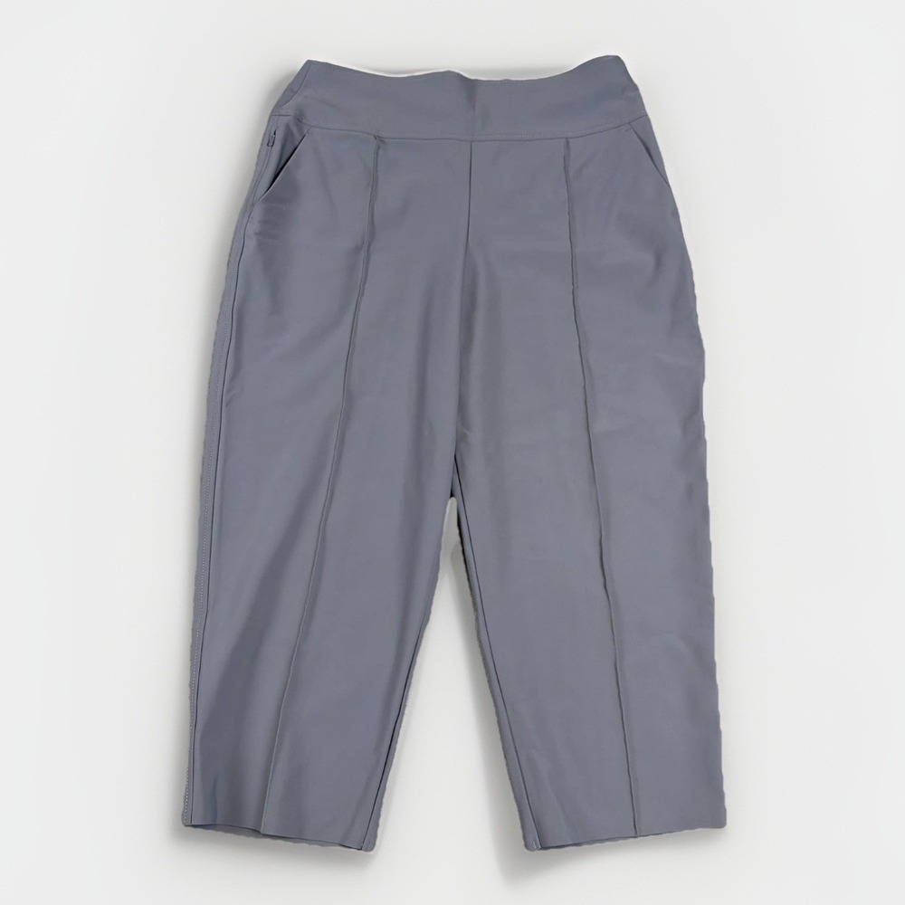 Athleta Cropped Trousers Womens 12‎ Grey Side Zip Stretch Casual Pants